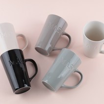 마시프렌치 그란데 롱머그컵/도자기/선물/데일리/카페/식기세척기/전자레인지/오븐/친환경, 크림아이보리