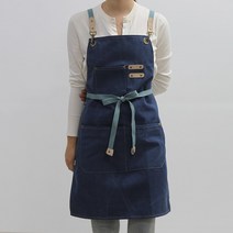 (무료 자수각인) 빈티지 캔버스 앞치마_ 카페 공방 방수 바리스타 - 내일출고, M, 인디고