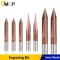 CMCP 2 플루트 스트레이트 조각 비트 V 라우터 TiCN 코팅 CNC 밀링 커터 3.175 4 6 8mm 생크, [66] 8x0.5x30D