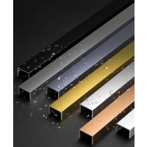 ㄷ자 몰딩 알루미늄 벽 천장 벽면 미장용 코너 비드, 6x11mm 브러시드 금, 3m