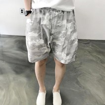 여름 항아리 와이드핏 남자 밀리터리 밴딩 카모 반바지
