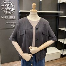 셀러허브 1 보니스팍스 NC02 린넨 브이넥 숏재킷 B38JK040