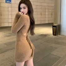 2023 써스데이 아일랜드 하라주쿠 스타일 원피스 겨울 옷 이브닝 드레스 bodycon