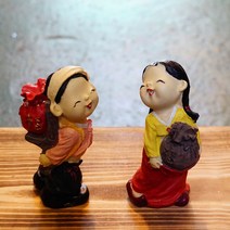 마블 복주머니 남매 전통인형/민속공예/외국인 선물/인테리어 소품 장식/민속인형, 신랑신부