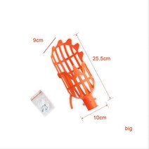 과일 수확 따기 정원 바구니 선택기 머리 높은 고도 유물 여러 가지 빛깔의 플라스틱, 주황색 큰