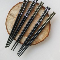 두바이_미니샵_4인가족이 함께 쓰기 좋은 루나 젓가락 4세트 우드저분 나무 수저++mingpin*, $베스트선택**플라워4인