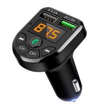 차량용 블루투스카팩 aux 무선 블루투스 리시버 카팩 카오디오 자동차 5.0 fm 송신기 mp3 변조기 플레이어 핸즈프리 수신기 듀얼 usb 고속 충전기 자동차 액세서리, 검은색