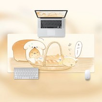컴퓨터 마우스 패드 귀여운 빵 개 패턴 책상 패드 키보드 패드 대형 전체 테이블 패드 절묘하고 귀여운, 600mm*300mm*2mm, 패턴-12