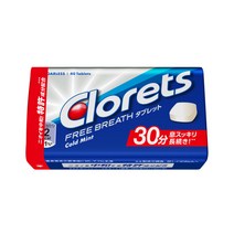 몬데리즈재팬 Clorets 클로레츠 릴렉스 타블렛캔디 콜드민트 40알 일본캔디 일본사탕 구강청정 입냄새제거 입안상쾌