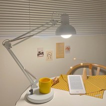 [메가] 제도 집게 책상 스탠드+LED램프, B-집게+받침대+12W하얀빛(램프), 화이트