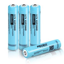 리튬 이온 배터리 팩 4pcs pkcell icr 10440 aaa 350mah 3.7v aaa 충전식 버튼 탑 손전등 전자 기계