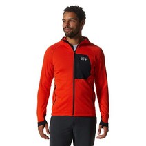Mountain Hardwear 남성용 표준 폴라텍 파워 그리드 풀 지퍼 후드 스테이트 오렌지 S, X-Large