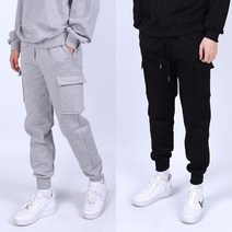 [일티어] 남녀공용 커플 빅사이즈 기모 카고 조거 트레이닝팬츠 (M-4XL)