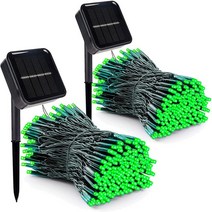 야외 LED 태양광 스트링 조명 방수 크리스마스 트리 웨딩 파티 장식 화환, green 2pack_40M 130FT 400LED