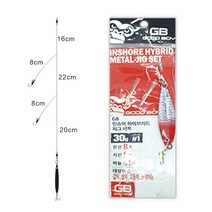 GB 인쇼어 하이브리드 지그세트 (25g/30g) 메탈지그+어피바늘 채비/갈치 삼치 고등어 전갱이 채비, 25g, 01번(GC-03-01)