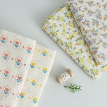 이중 요루거즈 플라워 4종 원단, 튤립-코랄핑크