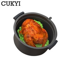CUKYI 5L 가정용 에어 프라이어 지능형 프렌치 프라이 머신 전기 베이킹 오븐 음식 요리 냄비 오일 주방 바베큐 도구, 없음, 한개옵션0