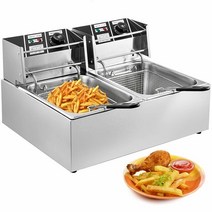 튀김기계 업소용전기튀김기 전기튀김기 업소용튀김기 220V 2500W 더블 탱크 전기 딥 프라이 다기능 튀김, 01 220V Fryer_01 더블 탱크_02 EU