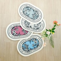 북유럽감성 발매트 러그 제비꽃 4종 4컬러, 타원형 화이트