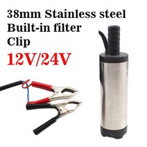 미션오일 자가오일교환기 오일교환펌프 엔진오일 디젤 연료 dc 12v 24v 전기 잠수정 스테인레스 스틸 미니 전송 자동차 등유 흡입 30lmin, 38mssnj