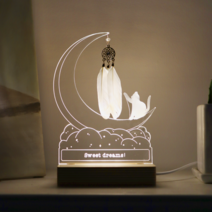 소분 드림캐쳐 구름달 아크릴 무드등 문구 각인 커스텀 무드등, 3번(손글씨체), 어댑터추가