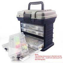 휴대용공구함 공구대 작업대 정리함4 겹 PP + ABS 바다 낚시 도구 상자 27x17x26cm 플라스틱 손잡이 보관