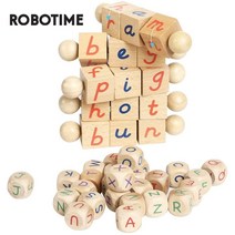 놀이교구 학습교구 교구 robotime robud 영어 26 편지 몬테소리 교육 나무