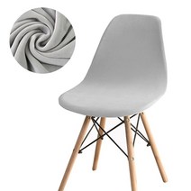 아크릴 투명 인테리어 디자인 카페 고스트 체어 빈티지 엔틱 의자 암체어 1246-pcs 벨벳 탄성 커버 식당 쉘 커버 좌석 슬립 커버 식당 빨 이동식, 밝은 회색, 2개