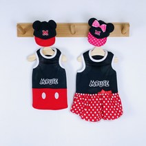 앙주 강아지옷 미키마우스티 & 미니 마우스 원피스 (XS~2XL), 미키티셔츠