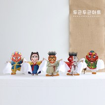 [제이제이오피스] 두근두근아트 DIY 전통 탈춤 움직이는 인형 만들기 재료 우드 아트 관절 탈 인형 초등 역사 미술 학습 연계 교육 패키지 방과후 공예 용품 세트, 양반탈