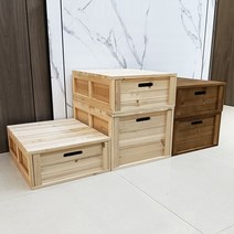 공간 우드 박스 나무 상자 오동나무 원목 소품 수납, 연브라운40x50x18cm