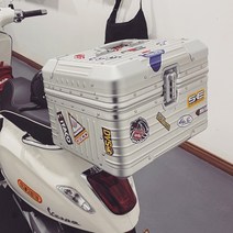 베스파탑박스 슈퍼커브탑박스 알루미늄 탑박스 스쿠터 바이크 리어백 캐리어, 빅사이즈, 블루