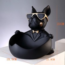 현관 펜트리 수납함 북유럽 인테리어 소품 액세서리 수납 키 보관함 거실 커피 테이블 사탕 트레이 리모콘 도어 캐비닛 키, 사랑 불독 블랙