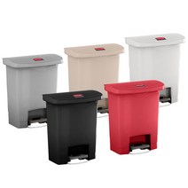 러버메이드 슬림짐 페달휴지통 30L(프런트 스텝), 흰색