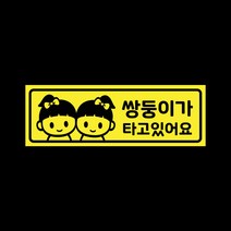 아기가타고있어요 자석 스티커 레몬 LMCM-043 쌍둥이 자매