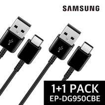 1+1 삼성전자 USB C타입 초고속 충전 케이블 정품 1.2M EP-DG950CBE, 블랙(EP-DG950CBE)