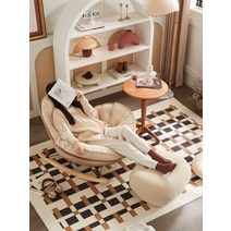 북유럽풍 흔들의자 안락의자 윙체어 스윙체어 편안한 부드러운, 베이지