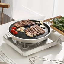 맥반석 캠핑 무쇠 가마솥 구이판 27cm (전용가방포함), 구이판+기름받이+가방 세트