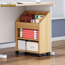 슬라이딩 책장 이동식 책꽂이 틈새 책정리함 선반 책상 밑 작은 책수납 이동 바퀴달린 오피스실, 이중 검은 흑단 색상