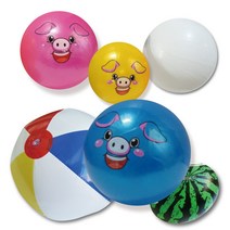 탱탱볼 비치볼 미니펌프, 삼색비치볼, 18cm