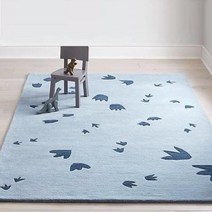 공룡 발자국 대형 단모 러그 카페트 160x200cm
