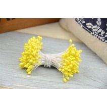 인조 꽃 더블 헤드 수술 진주 공예 케이크 장식 스크랩북 홈 웨딩 파티 300, 07 Yellow