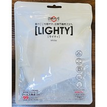 일본 고급마스크 라이티 LIGHTY 99% 박테리아 바이러스 항균 항진 마스크, 화이트, 7매