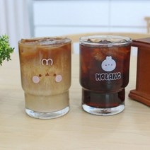 [천삼백케이] [캐릭터타운] 몰랑얼굴 더블유리컵, 큰얼굴