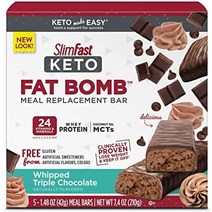 키토 케토 저탄고지 다이어트 Slimfast 지방 폭탄 스낵바 미니 딸기 토핑 치즈, 트리플 초콜릿