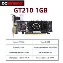 PCWINMAX GT 210-1GB D3 64 비트 PCI-E 오피스 비디오 이산 그래픽 카드