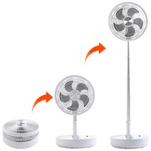 크루거 접이식 무선 선풍기 KRF-P4010W 리모컨 USB 휴대용 탁상용 미니 핸디
