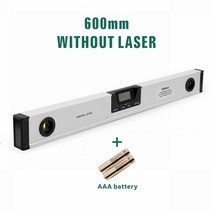 테스터 조도계 룩스 밝기 디지털 Inclinometerr 각도기 알루미늄 합금 360 학위/미착용 레이저 스피릿 레벨 400 600 mm 자석 내부, 레이저 없이 600mm