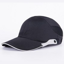 경량 안전모 턱끈 반사 안전 범프 캡 가벼운 통기성 하드 모자 헤드 헬멧 작업 보호 건설 남성용, [02] Black, 02 Black