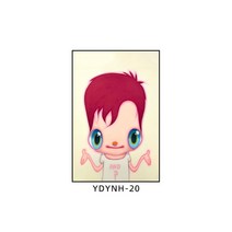 팝아트 인테리어 대형 캔버스 그림 경매 액자 하비에르 카예하 눈 큰 소년, AT + 골든 프레임